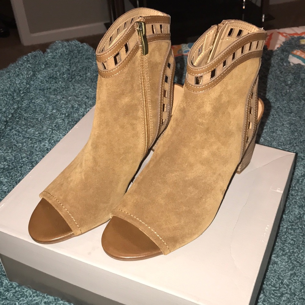 Franco Sarto peep toe bootie